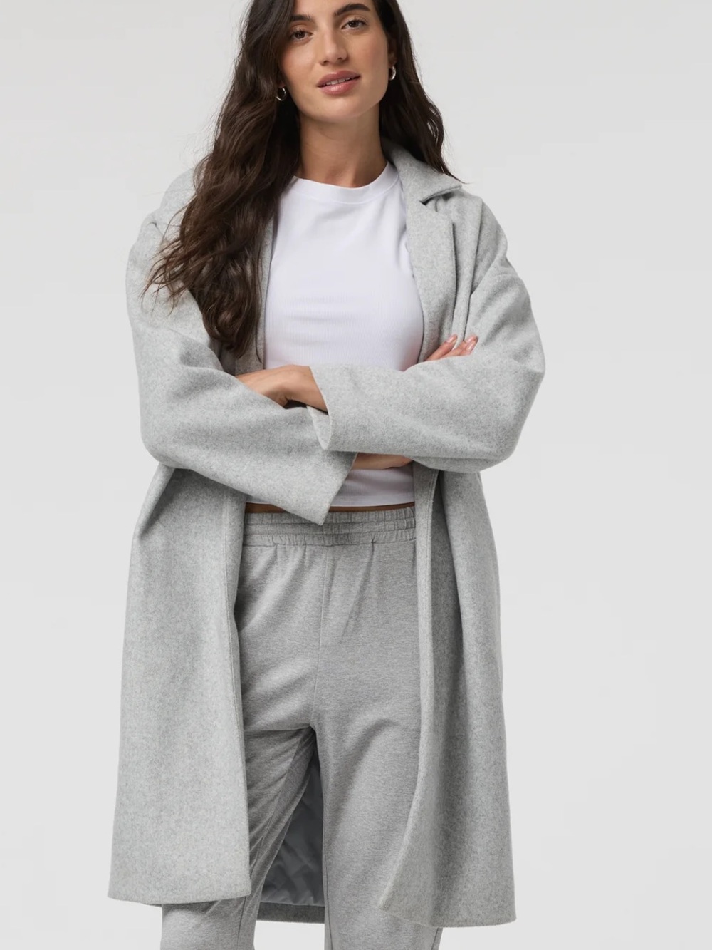 Vuori Soho Oversized Open Front Melton Overcoat